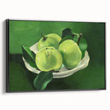 Modern Wall Art: Still Life with Green Apples in a Vibrant Composition
