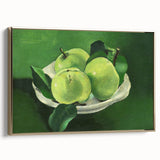 Modern Wall Art: Still Life with Green Apples in a Vibrant Composition