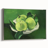 Modern Wall Art: Still Life with Green Apples in a Vibrant Composition