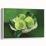 Modern Wall Art: Still Life with Green Apples in a Vibrant Composition