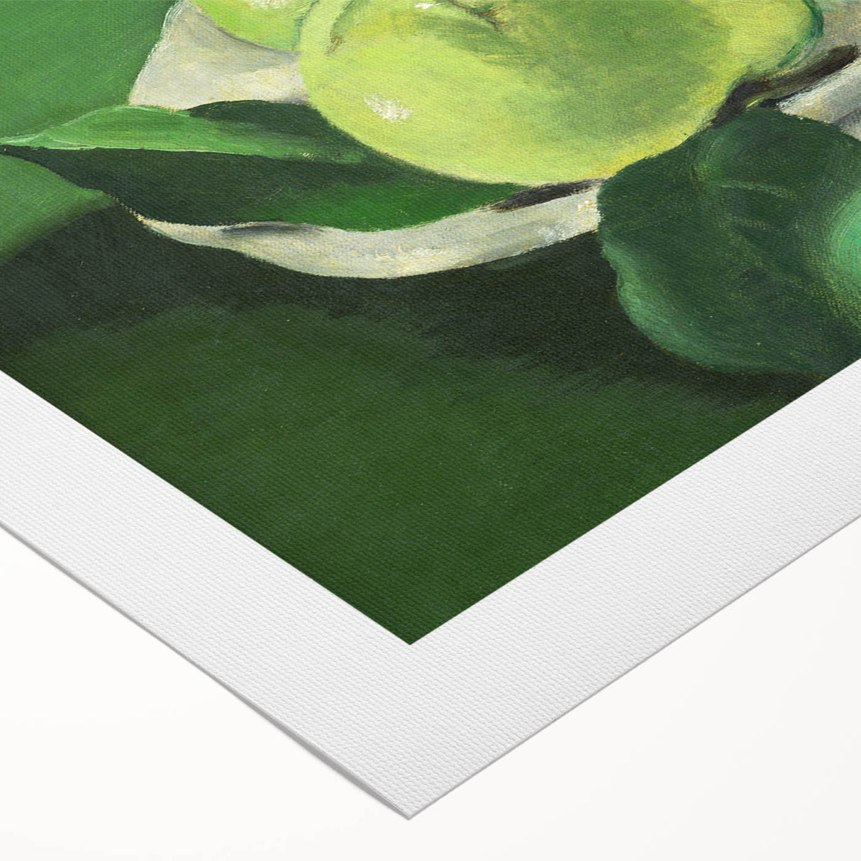 Modern Wall Art: Still Life with Green Apples in a Vibrant Composition