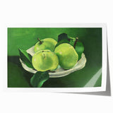 Modern Wall Art: Still Life with Green Apples in a Vibrant Composition