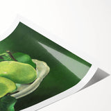 Modern Wall Art: Still Life with Green Apples in a Vibrant Composition