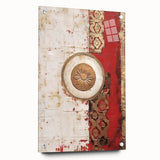 Abstract wall art print featuring colorful strokes in a modern design, displayed framed with acrylic glass and pinned to a wall, adding contemporary flair to any decor.