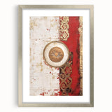 Abstract wall art featuring elegant strokes in a mix of soft colors, framed with a silver mat, perfect for enhancing modern interior decor.