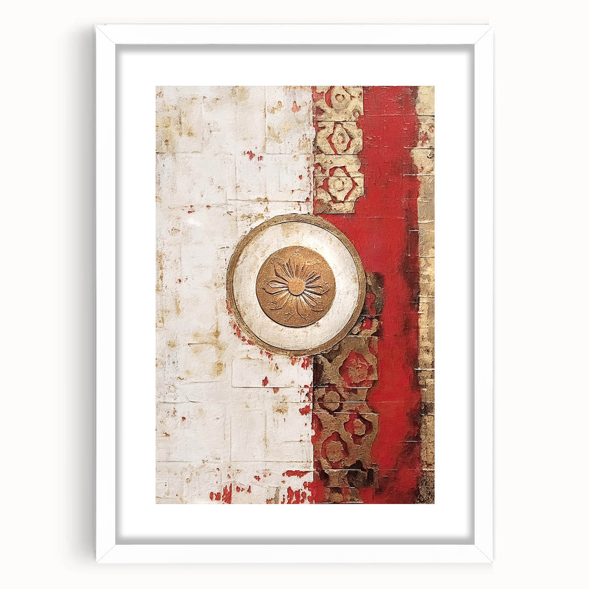 Abstract strokes wall art framed in white, showcasing vibrant colors and dynamic patterns, perfect for modern decor and enhancing living spaces.