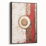 Framed abstract wall art featuring vibrant strokes in black and gold, showcased in a sleek profile view, perfect for modern home decor or office spaces.