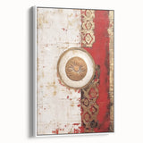 Framed canvas wall art showcasing an abstract design with colorful strokes in a modern aesthetic. The artwork is presented from a white side view, highlighting its elegant frame and vibrant colors, perfect for contemporary home decor.