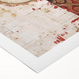 Abstract strokes wall art on rolled canvas showcasing vibrant colors and dynamic shapes, perfect for modern home decor. Packaged securely in a sturdy tube for delivery.