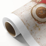 Abstract wall art on rolled canvas showcasing vibrant strokes of blue, orange, and gold, ideal for modern home decor. Perfect for adding a pop of color to any room.