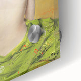 Modern Wall Art: Abstract Nude with Green Kimono and Gold Accents