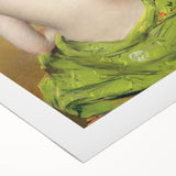 Modern Wall Art: Abstract Nude with Green Kimono and Gold Accents