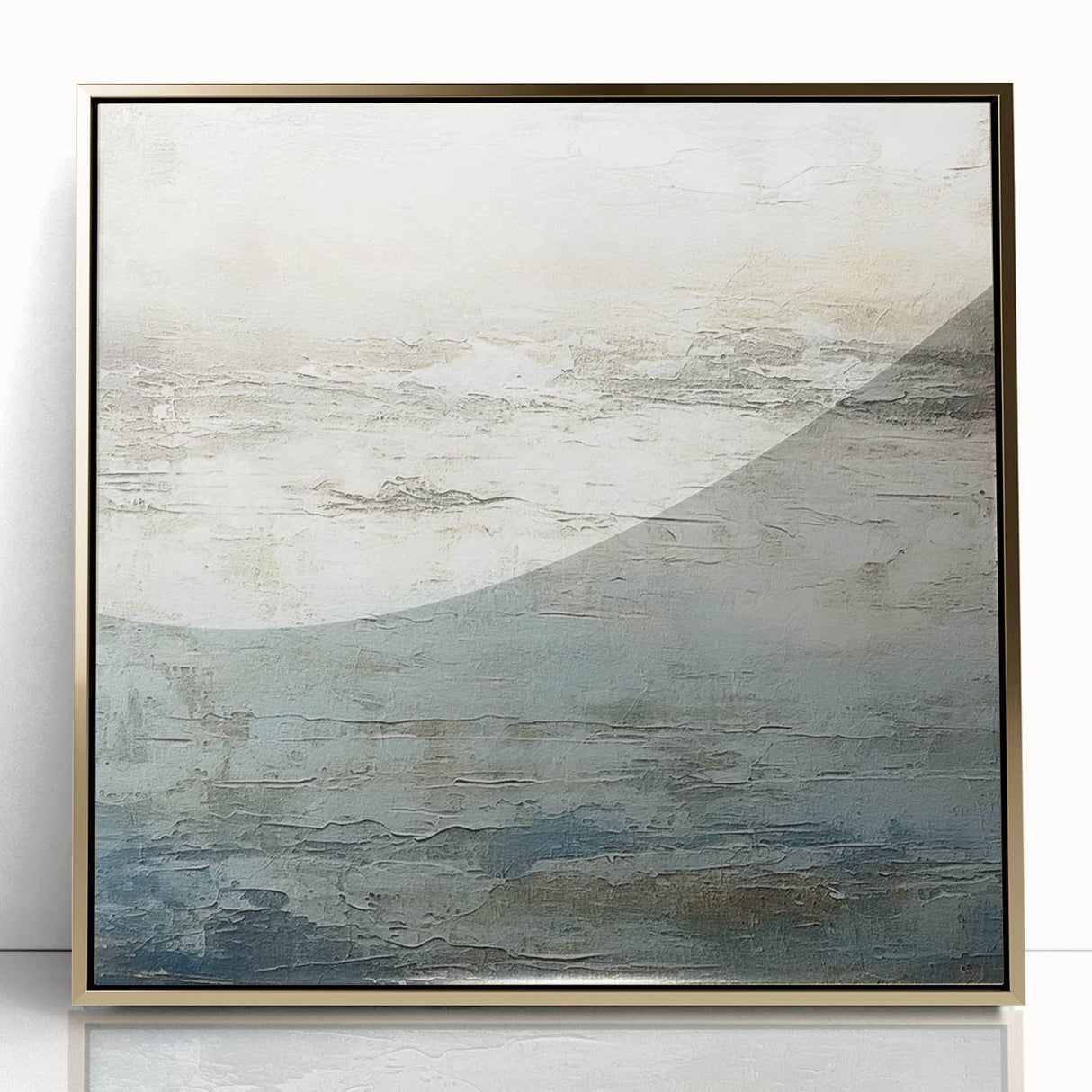 Framed abstract wall art showcasing elegant gold strokes on a white background, perfect for modern decor. Ideal for adding luxury to living spaces.