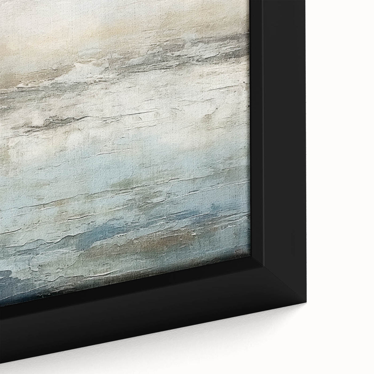 Colorful abstract strokes wall art on a framed canvas, showcasing vibrant hues of blue, pink, and yellow, perfect for modern home decor.