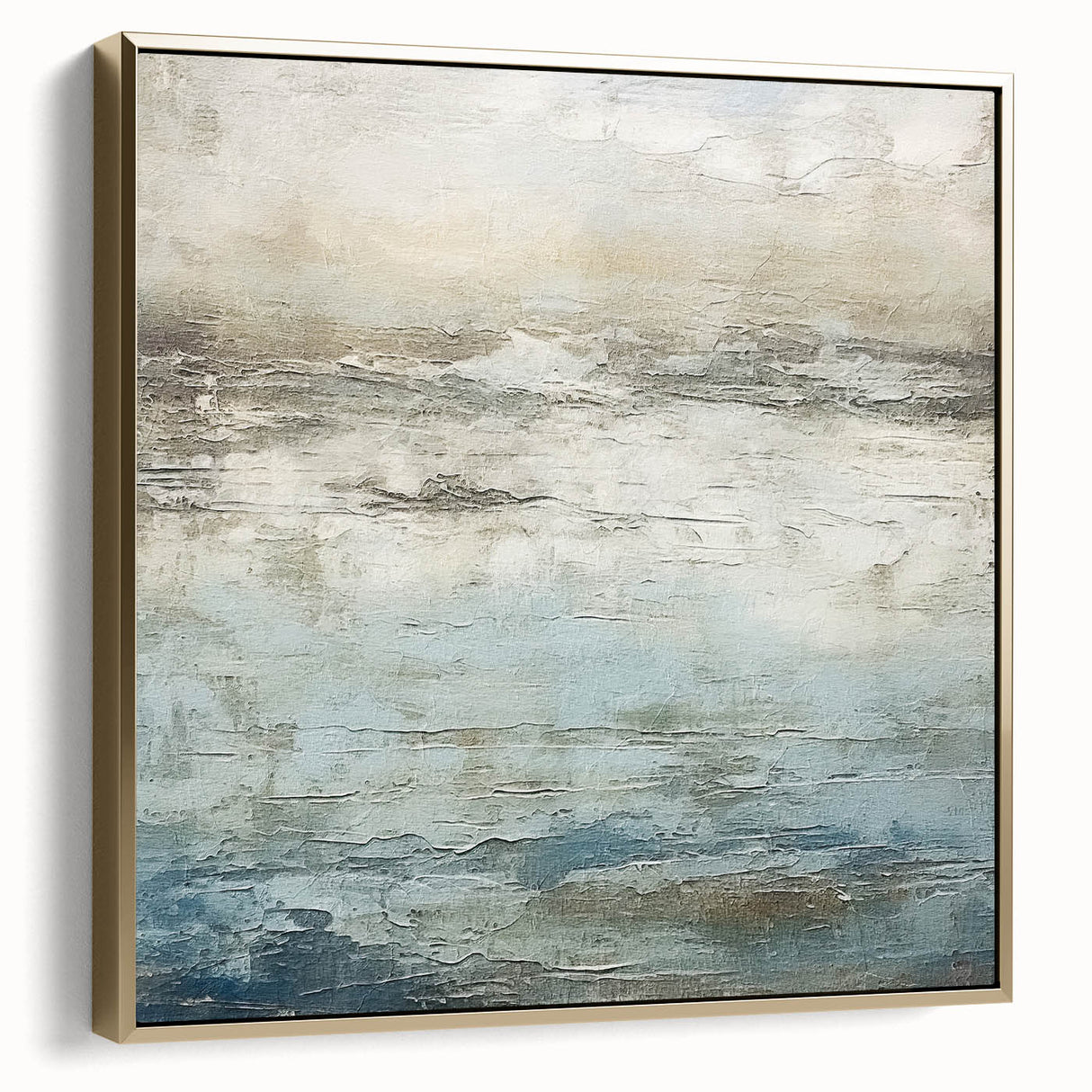 Framed abstract wall art featuring dynamic strokes in silver and gold tones, set against a neutral background, perfect for modern home decor.