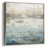 Framed abstract strokes wall art in silver, showcasing vibrant colors and dynamic patterns, ideal for modern home decor. Side view emphasizes the canvas texture and elegant framing.