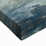 Abstract wall art featuring vibrant, colorful strokes on a stretched canvas, showcasing a modern design ideal for contemporary home decor. The close-up reveals intricate brush details and a textured finish, perfect for adding a pop of creativity to any room.