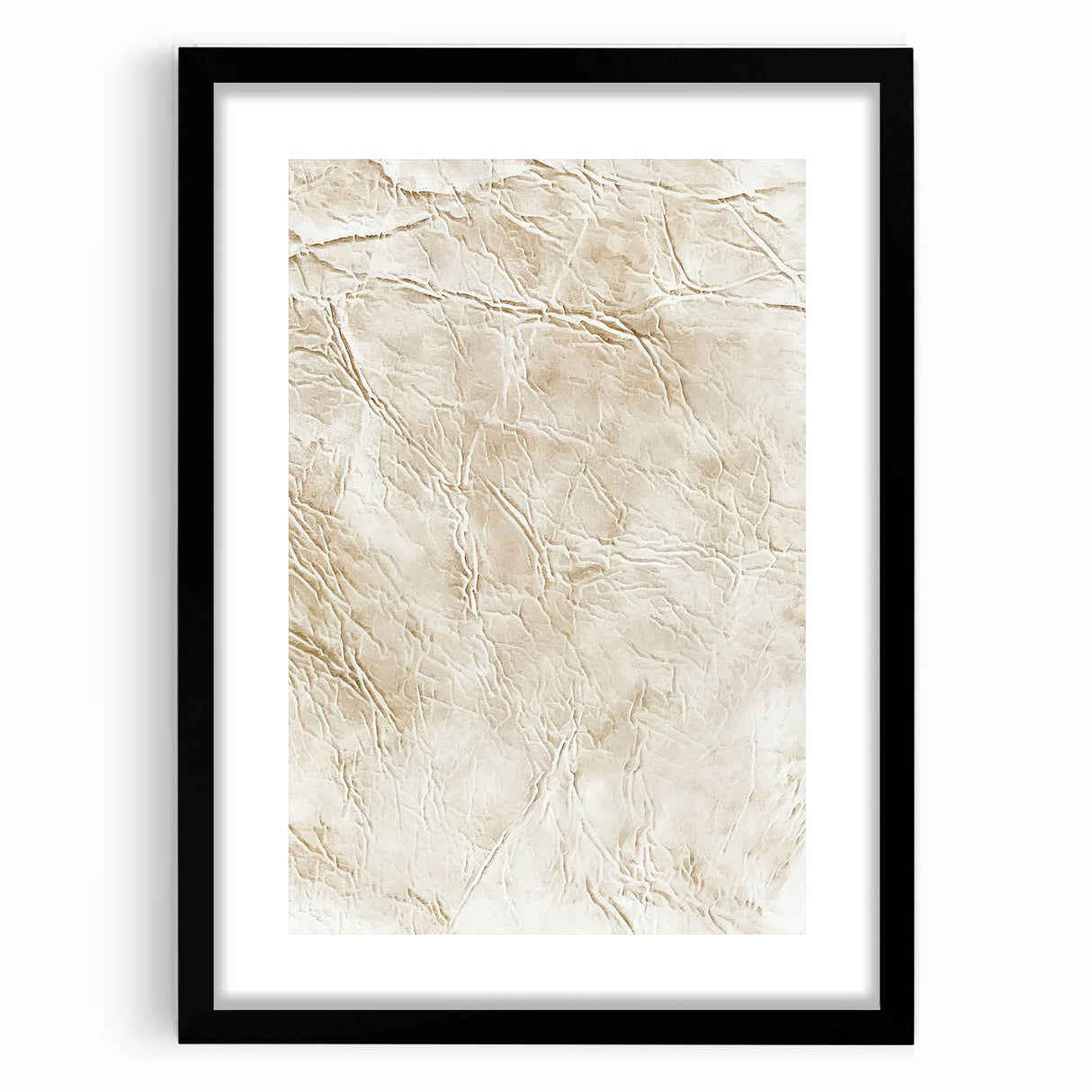 Abstract strokes wall art in a sleek black frame with a white mat, showcasing vibrant colors and dynamic patterns, perfect for modern home decor.