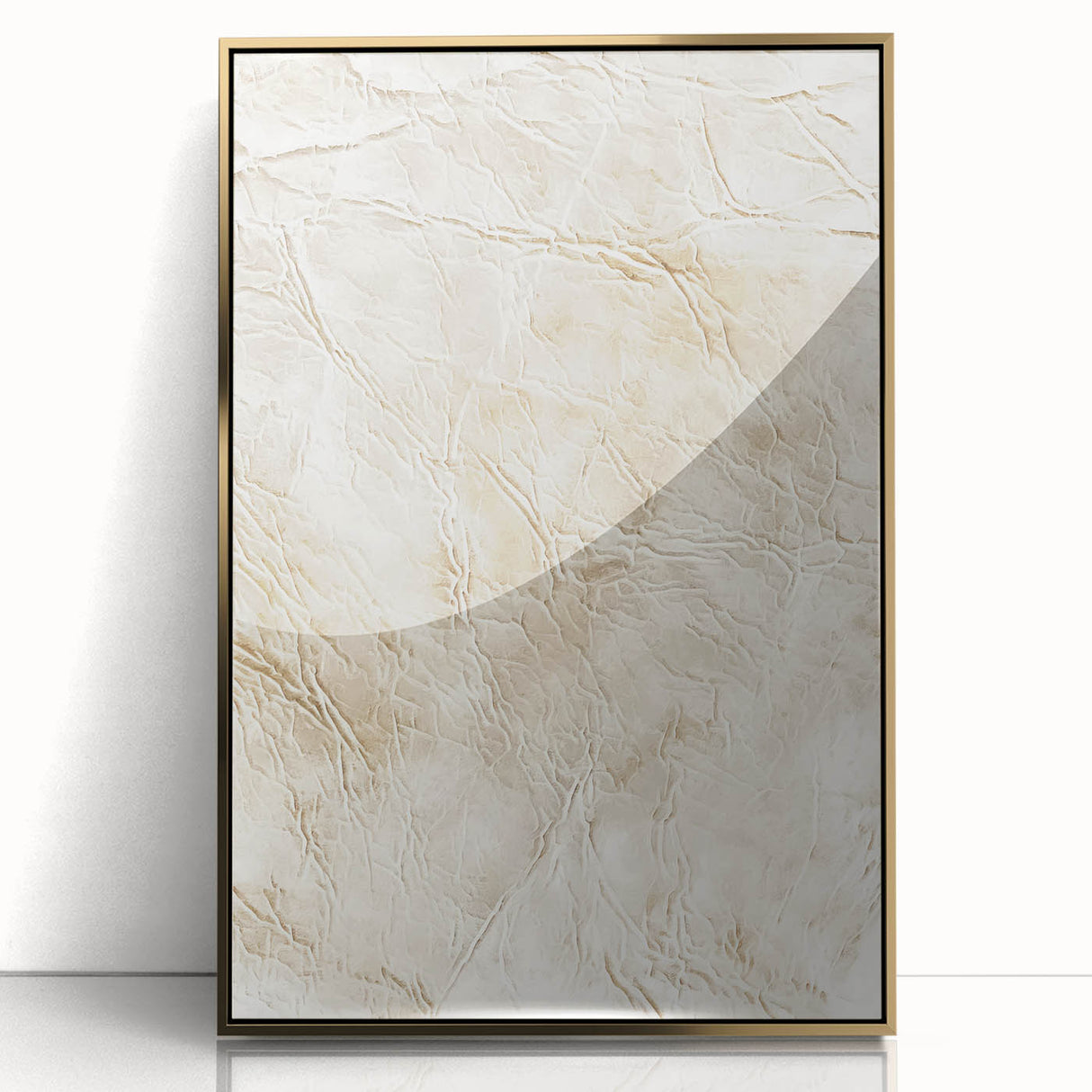 Framed abstract wall art featuring gold and black strokes with a modern design, ideal for adding elegance to contemporary home decor.