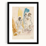 Modern Wall Art: Abstract Family Scene in Earthy Tones and Watercolors