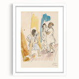 Modern Wall Art: Abstract Family Scene in Earthy Tones and Watercolors