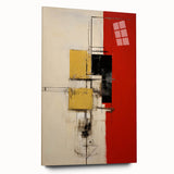 Abstract wall art featuring colorful strokes on acrylic glass, showcasing a modern design ideal for contemporary decor. The artwork's vibrant hues and sleek side view emphasize its artistic flair, making it a perfect addition to any stylish interior space.