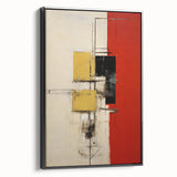 Framed abstract wall art featuring bold black strokes on a textured canvas, showcasing a modern design ideal for contemporary home decor. Perfect for adding a touch of sophistication and style to living spaces or offices.