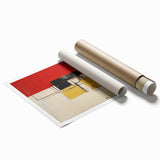 Abstract wall art print featuring vibrant, colorful strokes in shades of blue, pink, and yellow, ideal for modern home decor and artistic decoration.