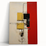 Abstract wall art featuring vibrant blue, green, and gold strokes on stretched canvas, leaning against a neutral wall, perfect for modern home decor. Ideal for enhancing living spaces with a contemporary artistic touch.