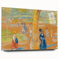 Modern Wall Art: Woman with Umbrella in Vibrant Park Scene