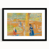 Modern Wall Art: Woman with Umbrella in Vibrant Park Scene