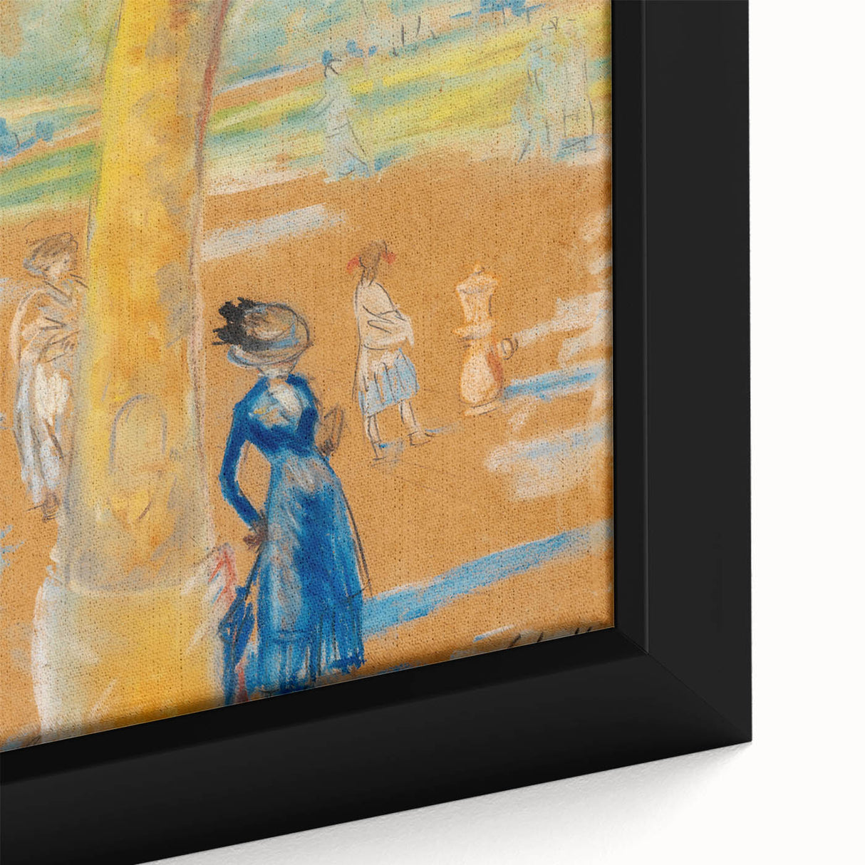 Modern Wall Art: Woman with Umbrella in Vibrant Park Scene
