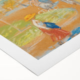 Modern Wall Art: Woman with Umbrella in Vibrant Park Scene