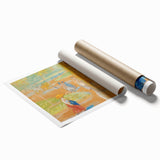 Modern Wall Art: Woman with Umbrella in Vibrant Park Scene