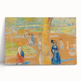 Modern Wall Art: Woman with Umbrella in Vibrant Park Scene