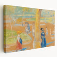 Modern Wall Art: Woman with Umbrella in Vibrant Park Scene