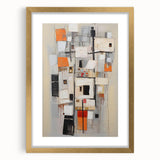 Abstract strokes wall art framed in gold, showcasing vibrant colors and dynamic patterns, perfect for modern home decor. Ideal for adding a stylish touch to any room.