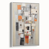 Abstract wall art featuring elegant strokes in muted colors on a white background, framed in a sleek contemporary style, ideal for modern home decor.