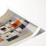 Abstract wall art print featuring vibrant, multicolored strokes in a dynamic design, rolled and ready for framing. Perfect for modern decor, it adds a splash of creativity to any room.