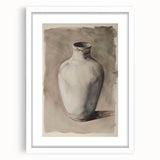 Abstract art print featuring swirling blue and gray tones on a framed white canvas.