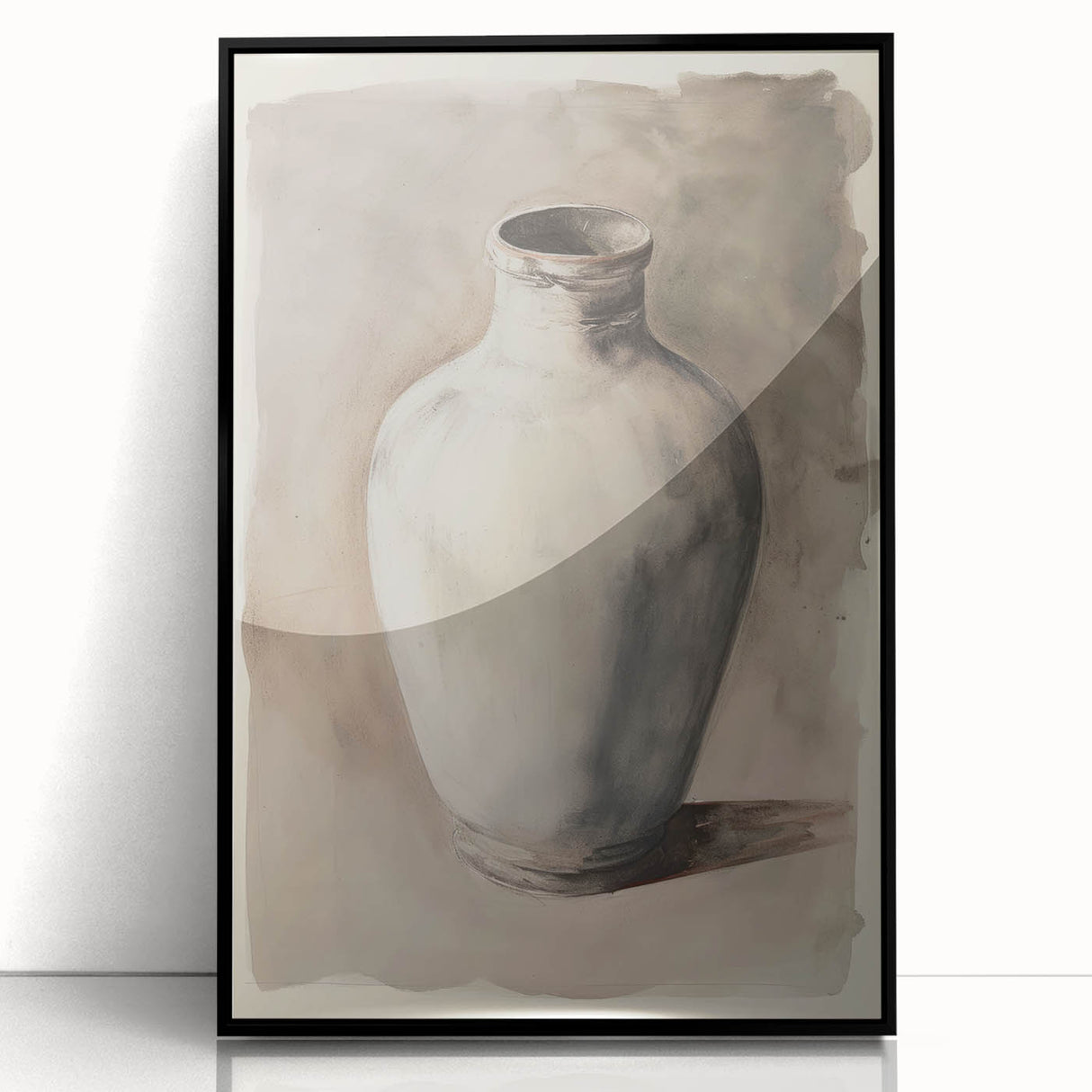 Large abstract wall art featuring swirling black and white patterns on acrylic, framed in black.