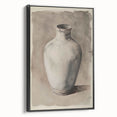 Black and white framed canvas of vintage landscape art, ideal for bedroom wall decor.