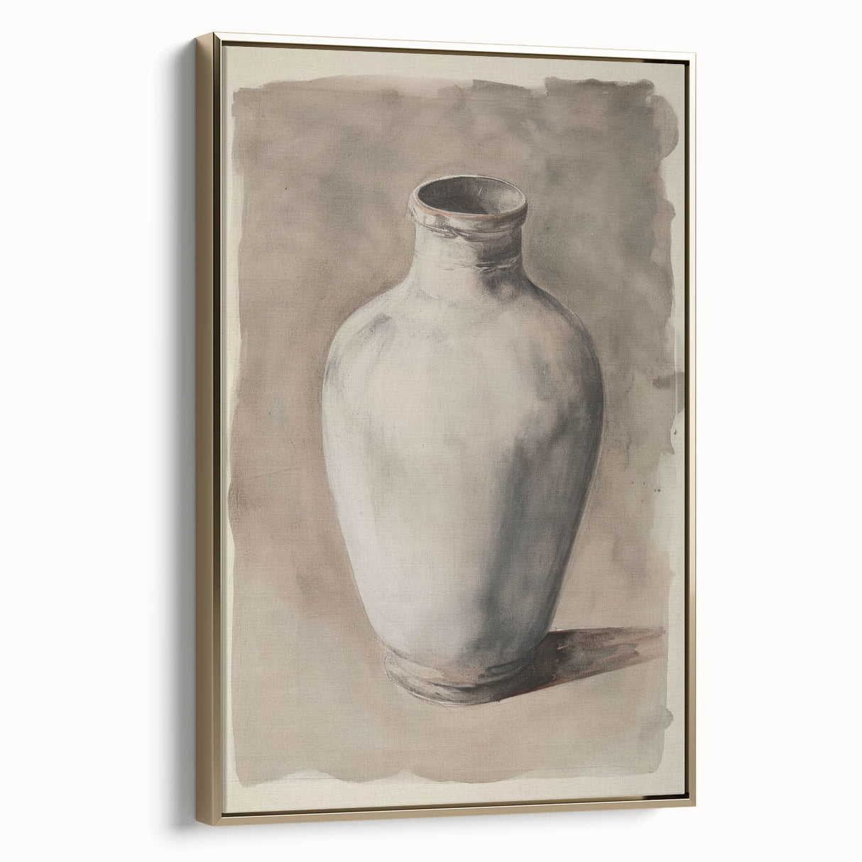Framed canvas wall art for bedroom featuring a vintage landscape painting in black and gold tones.