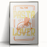 Mid-century modernist art of colorful dishes in acrylic, framed in silver, suitable as nursery wall art.