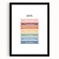 Days of the Week Typography Art Print – Colorful Weekly Wall Art