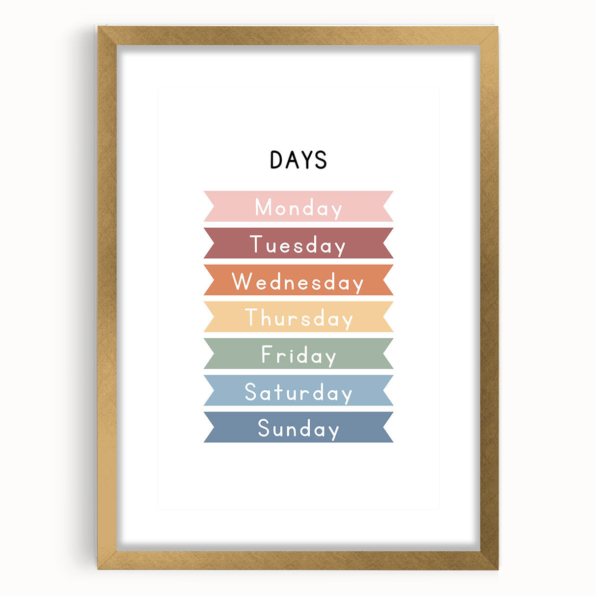 Days of the Week Typography Art Print – Colorful Weekly Wall Art