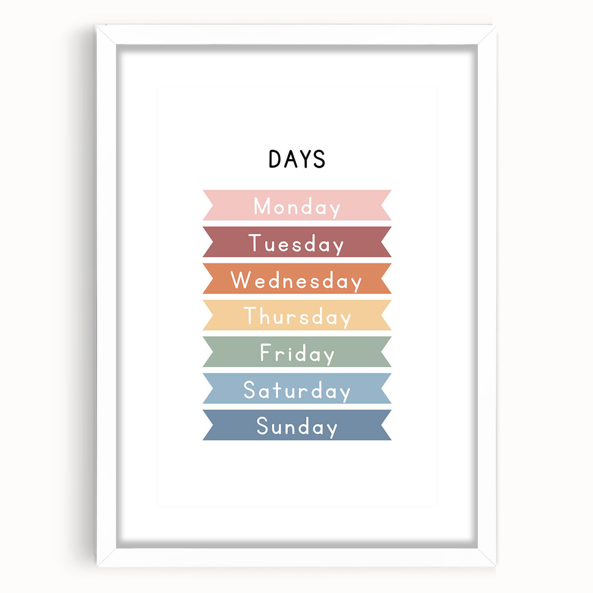 Days of the Week Typography Art Print – Colorful Weekly Wall Art
