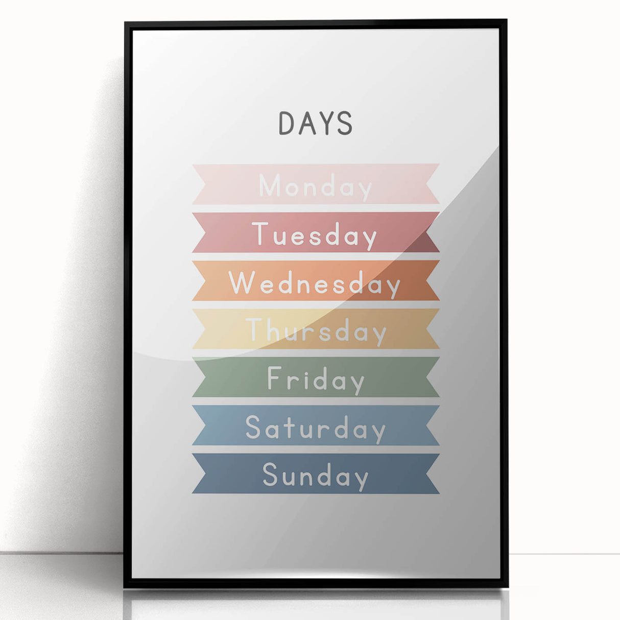 Days of the Week Typography Art Print – Colorful Weekly Wall Art