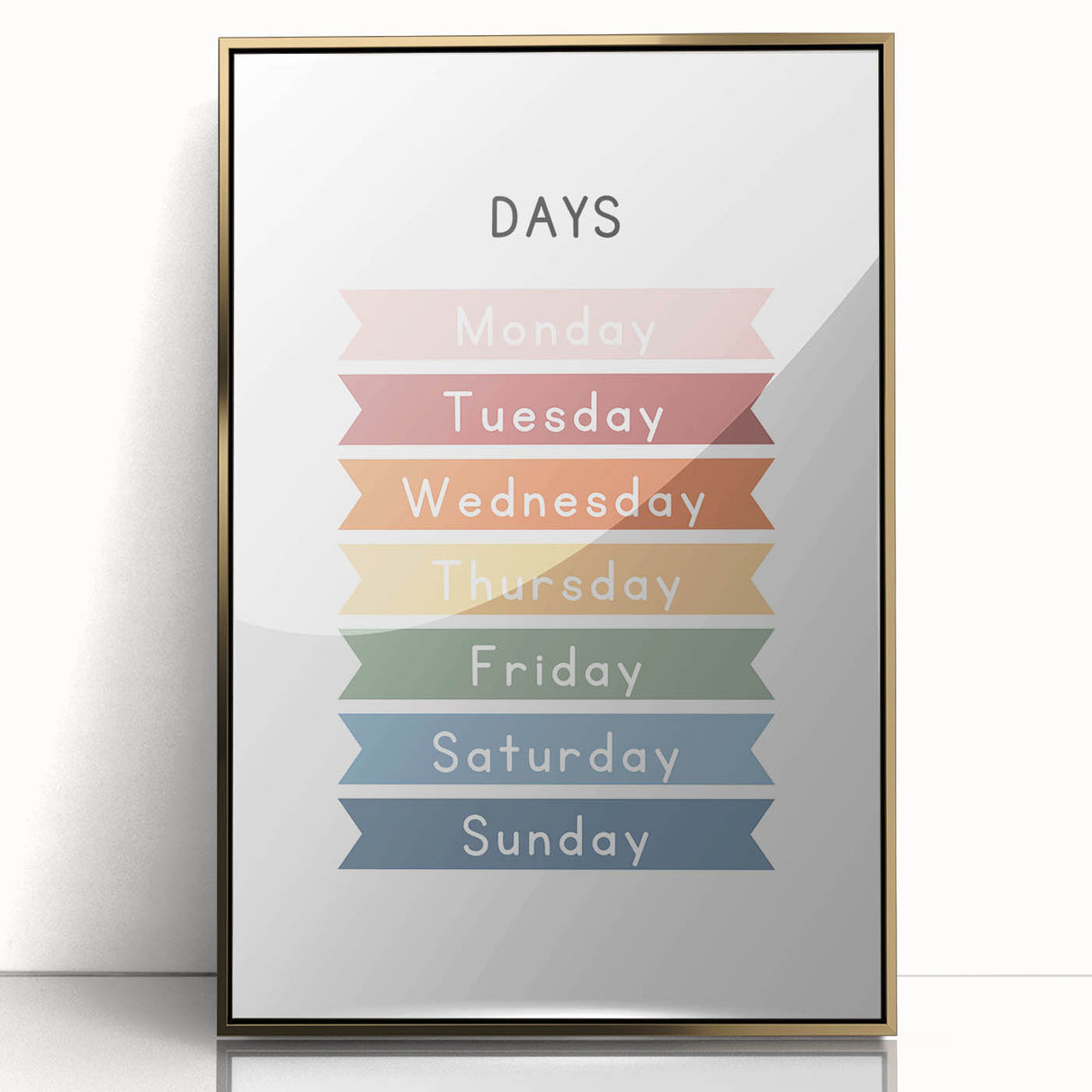 Days of the Week Typography Art Print – Colorful Weekly Wall Art