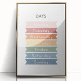 Days of the Week Typography Art Print – Colorful Weekly Wall Art